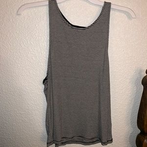 Striped black and white top